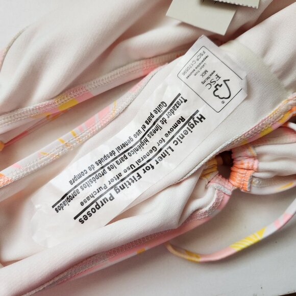 Floral High-Waisted Bikini Bottom With Adjustable Ties & Bead Accents L (12-14) - Picture 8 of 9